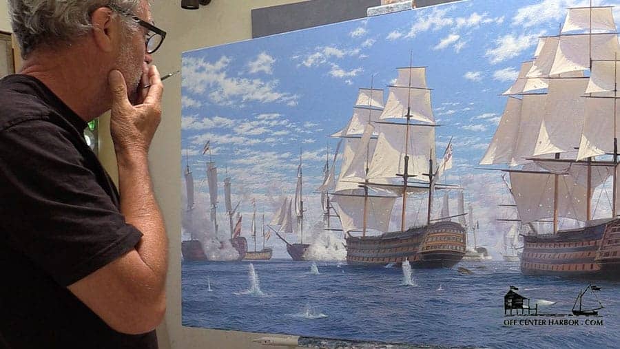 VIDEO: Maritime Painter Steven Dews, Painting The Battle of Trafalgar